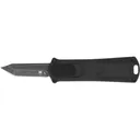 CobraTec Knives CALI952BLKTNS 952 *CA Compliant 1.75\" OTF Tanto Plain Stonewashed D2 Steel Blade, 3\" Black Anodized Aluminum Handle - Cobratec Knives