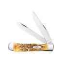 Case 6.5 BoneStag Trapper Folding Knife, Clip/Spey Blades, Tru-Sharp SS, 3.25\" Blades, Burnt Amber Handle. - Case Knives