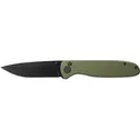 Outdoor Edge Dirk DK1C Folding Knife, 3.25\" 8Cr13MoV Black-Oxide Drop Point Blade, Green Anodized Aluminum - Outdoor Edge Knives