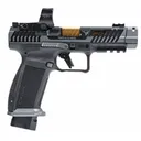 Canik TTI Combat Smoke 9mm 4.6\" Bronze Bbl, 21rd Semi-Auto Pistol, Fluted, Compensated, Two-Tone Black/Smoke, w/ Mecanik M03 Optic, Designed W / Taran Tactical Innovations - Canik