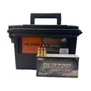 CCI Blazer Brass 9MM Ammo,115 Gr FMJ, Brass Case, Boxer Primed, Non-Corrosive, Reloadable, 450 Rounds In A Reusable Ammo Can - CCI-9-5200-450-CAN - Cci