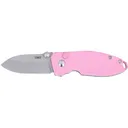 CRKT Squid Button Lock Folding Knife, 2.27\" Stonewashed 14C28N Blade, Pink G10 Handle. - Columbia River Knife