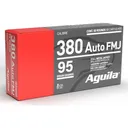 Aguila 380 Auto 95gr Full Metal Jacket 50 Rounds Brass Case - Aguila Ammunition