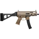 Grand Power Stribog SP9A3S Pistol 9mm 5.5\" Threaded Barrel 30rd Semi-Auto FDE Roller-Delayed, Folding Brace. - Global Ordnance