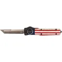 Templar Knife MZBRF121 Premium Weighted Betsy Ross Flag Slim 3.16\" OTF Dagger D2 Blade - Templar Knife