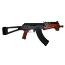 Pioneer Arms Micro Hellpup Classic Pro, AK Pistol, Polish Red Wood w/ Picatinny Top Rail, SB Tactical AKTF Side Folding Brace, 7\" Barrel, 2-30rd Mags - Pioneer Arms