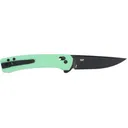 CRKT Q Compact 3.05\" 14C28N Drop Point Black Oxide Aqua GRN Folding Knife - Columbia River Knife