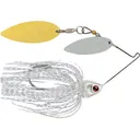 BOOYAH Covert Finesse Double Willow Spinnerbait 1/2oz White Silver Scale Gold/Nickel - Booyah