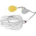 BOOYAH Covert Finesse Double Colorado Spinnerbait 3/8oz White Silver Scale Gold/Nickel - Booyah