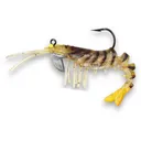 Egret Baits Vudu Rattler Shrimp Swimbait 3.5 Clr Gld Flk/Blk St - Egret Baits