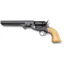 Pietta 1851 Navy Yank Black Powder Revolver 44 Caliber 7.5" Blued Barrel Case Hardened Frame Cream Grip - Pietta