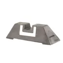 Glock Square Rear Sight 6.5mm .256" Height Polymer Black White Outline - Glock