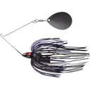 War Eagle Nickel Frame Painted Head Night Time Single Colorado Spinnerbait 1/2oz Black Purple Black Nickel - War Eagle
