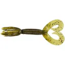 Yamamoto 4" Double Tail Hula Grub Grn Pumpkin/Blk Flk - Yamamoto