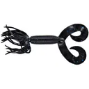 Yamamoto 4" Double Tail Hula Grub Black W/Lg Blue Flk - Gsm
