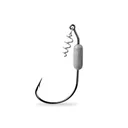 Mustad Power Lock Plus 28deg Weighted Wide Gap Hook #1/0 Black Nickel 3PK - Mustad