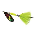 Mepps Aglia Black Fury Dressed Inline Spinner 1/2oz Chartreuse Tail Hot Firetiger Blade - Mepps