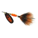 Mepps Aglia Black Fury Dressed Inline Spinner 1/3oz Gray & Orange Tail Fluorescent Red Dot Blade - Mepps
