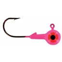 Big Bite Baits Double Dot 1 Color 1/16oz Round Ball Jighead Pink - Big Bite Baits