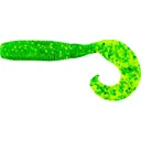 Yamamoto Single Tail Grub Chartreuse W/Large Green & Chartreuse Flake - Yamamoto