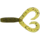 Yamamoto 4'' Double Tail Grub Grn Pumpkin/Blk Flk - Yamamoto Baits