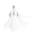 Mustad Triple Grip Dressed Treble Hook #4 Black Nickel Hook/White Feathers 2PK - Mustad
