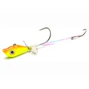 Mustad Walleye Death Spinner 1oz Underspin Jighead Orange/Chartreuse - Mustad