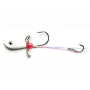 Mustad Walleye Death Spinner 1oz Underspin Jighead Pearl Clear Sparkle - Mustad