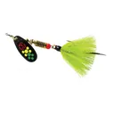 Mepps Aglia Black Fury Dressed Inline Spinner 1/4oz Chartreuse Tail Hot Firetiger Blade - Mepps