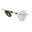 Mepps Aglia Black Fury Dressed Inline Spinner 1/8oz White Tail White Dot Blade - Mepps
