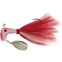 Road Runner Buck Tail Underspin Jig White/White&Red Tail 1 oz - Road Runner