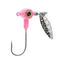 Mr. Crappie Sausage Head Spins 1/8oz Underspin Jighead Pink - Mr. Crappie