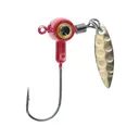 Mr. Crappie Sausage Head Spins 1/8oz Underspin Jighead Flo Red - Mr. Crappie