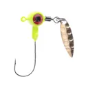 Mr. Crappie Sausage Head Spins 1/8oz Underspin Jighead Chartreuse - Mr. Crappie