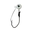 Eagle Claw Lazer Sharp Pro-V Weedless Eagle Eye 1/8oz Round Ball Jighead Pearl/White - Eagle Claw