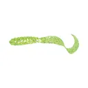 Mister Twister Meeny Curly Tail 3" Grub Chartreuse/Silver Flake 20PK - Mister Twister