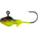Big Bite Baits Minnow Head 1/32oz Minnow Jighead Black/Chartreuse - Big Bite Baits