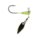 Crappie Magnet Fin Spin 1/16oz Underspin Jighead White/Chartreuse - Crappie Magnet