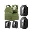 Spartan Armor Spartan Shooter's Cut Plate Carrier with AR500 Body Armor Ballistic Plate III Single Curve Base Coat with Side Plates Spartan Green - Spartan Armor Systems