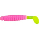 Charlie Brewer's Crappie Slider Grub Bubblegum/Chartreuse Tail - Charlie Brewer's
