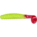 Charlie Brewer's Crappie Slider Grub Chartreuse Glitter/Red - Charlie Brewer's