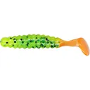 Charlie Brewer's Crappie Slider Grub Chartreuse Black Flake/Orange - Charlie Brewer's