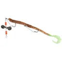 Creme Pre-Rigged Curl Worm Pump/Chart Pepper Tail - Creme