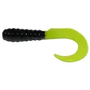 Big Bite Baits Curl Tail Grub Black/Chart - Big Bite Baits