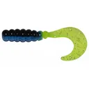 Big Bite Baits Fat Grub Black/Blue/Chart Silver - Big Bite Baits