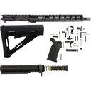AR-STONER AR-15 Enhanced Build Kit with Upper Receiver Assembly 300 AAC Blackout 16" Barrel Pistol Length M-LOK Handguard, Complete Lower Parts Kit with Magpul MOE Furniture Black - AR-STONER