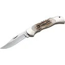 Boker Knives Optima Stag Pocket Knife 3.54" Clip Point 440C Satin Blade Stag Handle Bone - Boker Knives