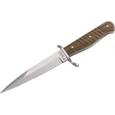 Boker Knives Trench Knife Fixed Blade Knife 5.67" Spear Point C75 Satin Blade Walnut Handle Wood - Boker