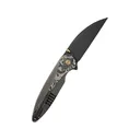 WE Knife Zenthra Pocket Knife 3.3" Wharncliffe Bohler M390 Black Stonewash Blade Titanium Handle Gray - We Knife