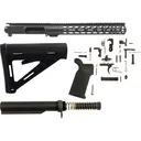 AR-STONER AR-15 Enhanced Build Kit with Sporter Billet Upper Receiver Stripped 13" M-LOK Handguard, Complete Lower Parts Kit with Magpul MOE Furniture Black - Ar-Stoner
